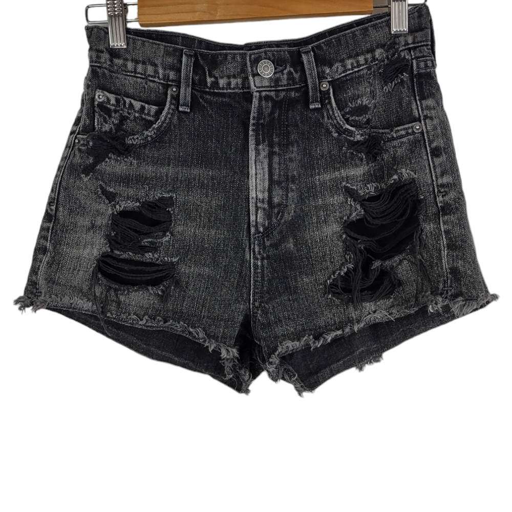 Agolde Jaden Destroyed High Rise Cut Off Shorts